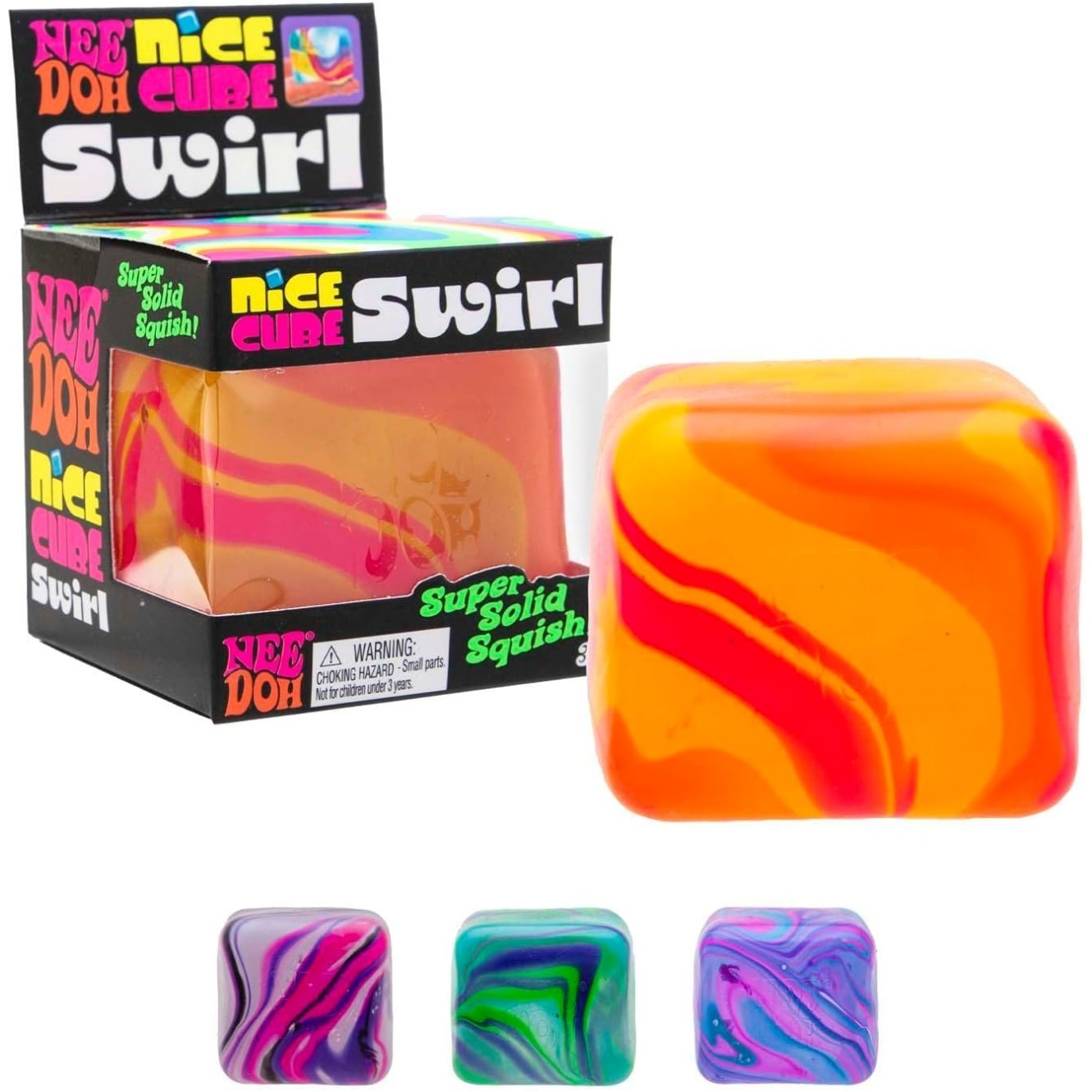 NeeDoh Nice Cube Swirl – Solid Squish – Assorted