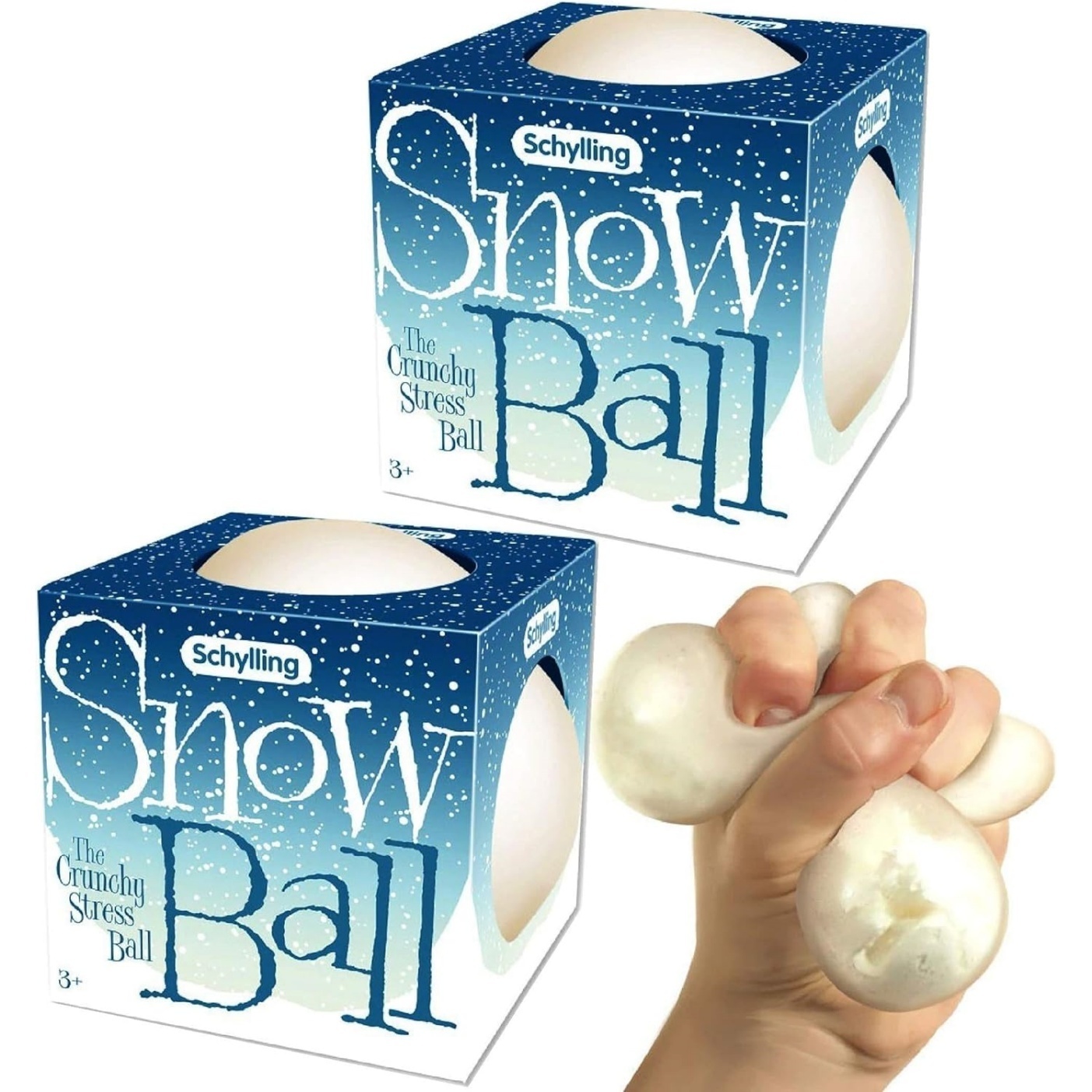 NeeDoh Snow Ball Stress Balls – Crunchy & Squishy – 2 Pack